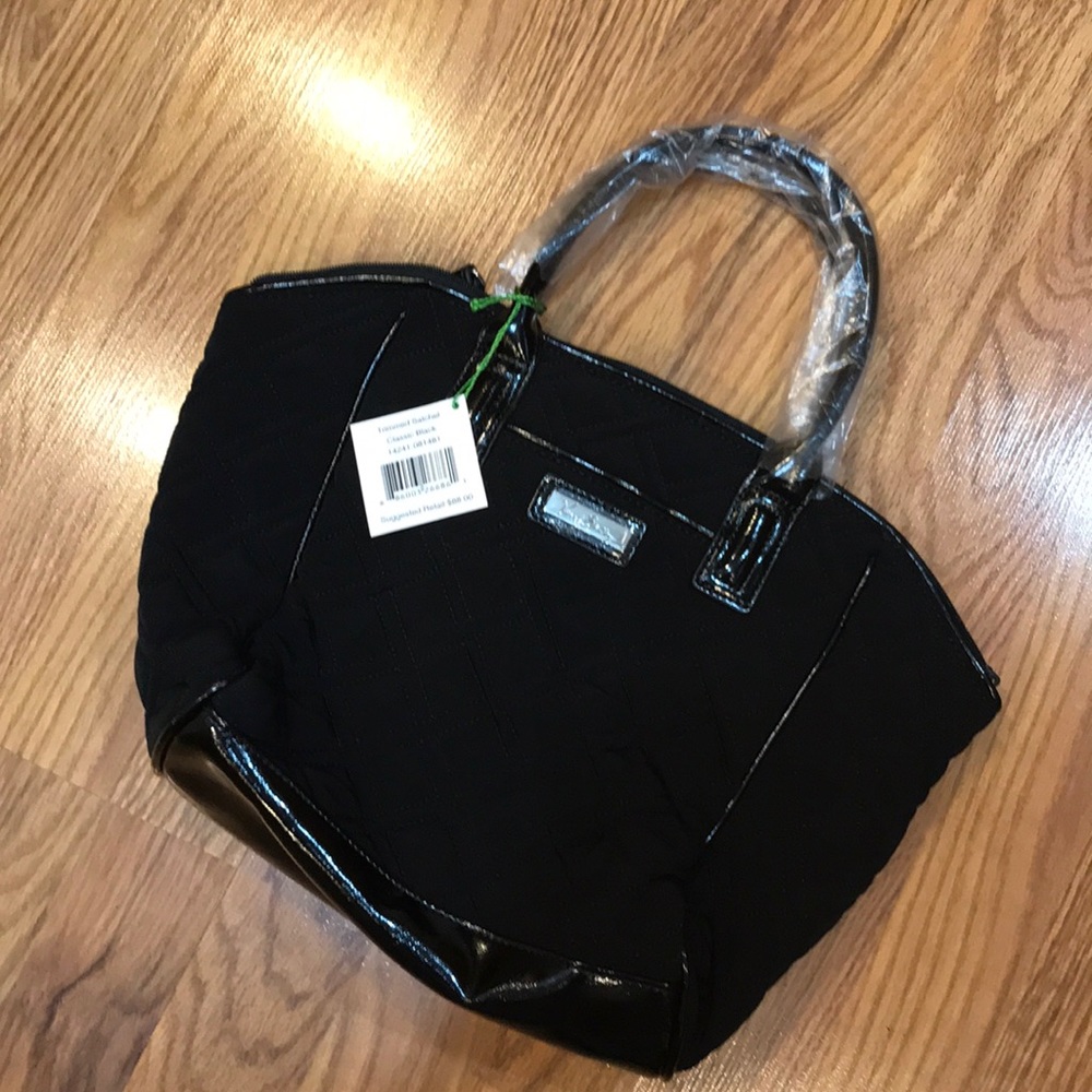 BNWT Vera Bradley black trimmed satchel purse